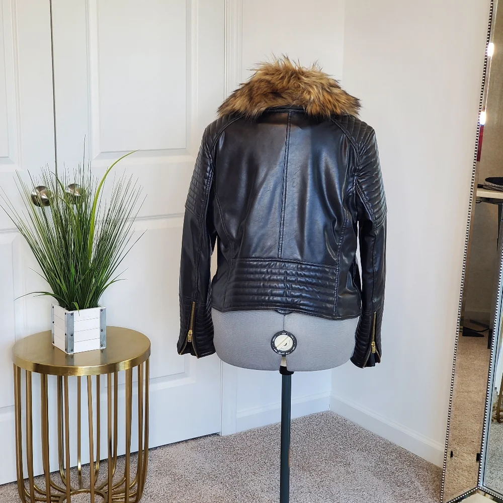 H&M Women's Biker Jacket XL Black - Picture 3 of 11